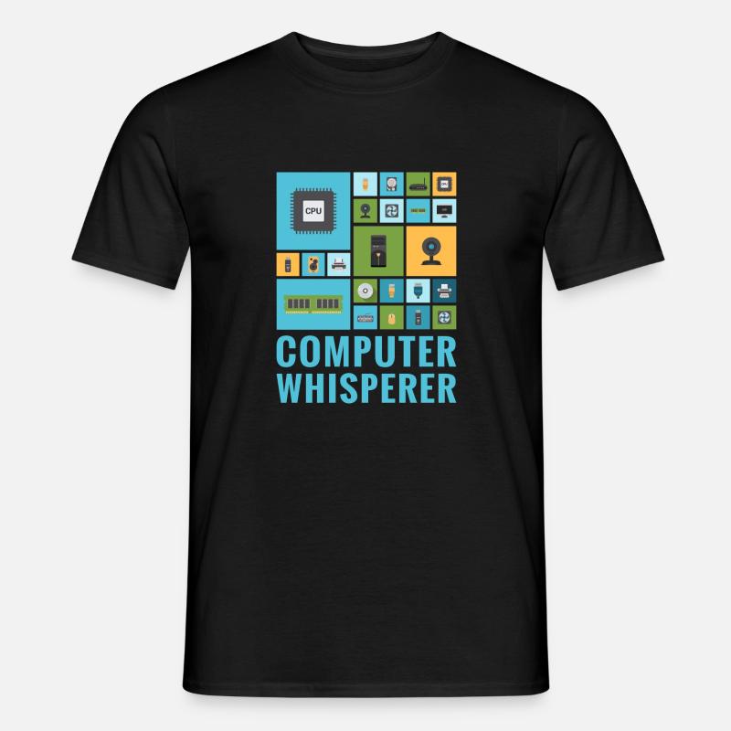 Computer Whisperer Lustiger IT Tech Support Helpdesk - Männer T-Shirt - Schwarz