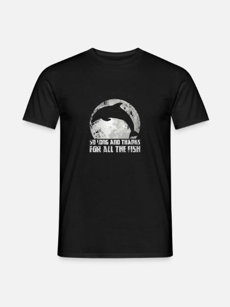 So Long And Thanks For All The Fish Mond Delfin - Männer T-Shirt - Schwarz