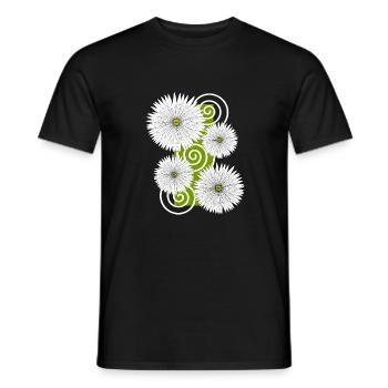fleurs Marguerites fleurs blanches fleurs jardin printemps - T-shirt homme - noir - Devant - AI Model Male 178 light (178cm)
