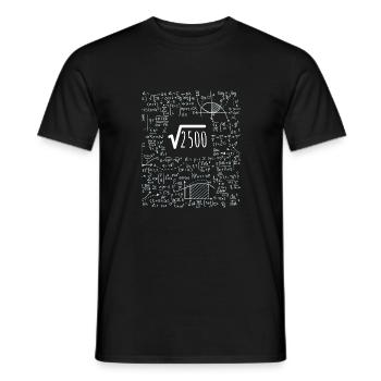50th Birthday Square Root Of 2500: 50 Years Old - Men's T-Shirt - black - Front - AI Model Male 178 light (178cm)