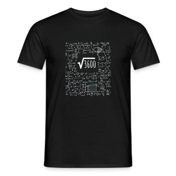 60th Birthday Square Root of 3600: 60 Years Old - Männer T-Shirt - Schwarz - Vorne - AI Model Male 178 light (178cm)