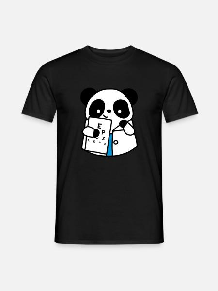 Panda ottico ortottista oculista - T-shirt uomo - nero