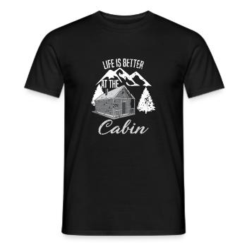 Life Is Better At The Cabin Camper Wanderer Hütte - T-shirt homme - noir - Devant - AI Model Male 178 light (178cm)
