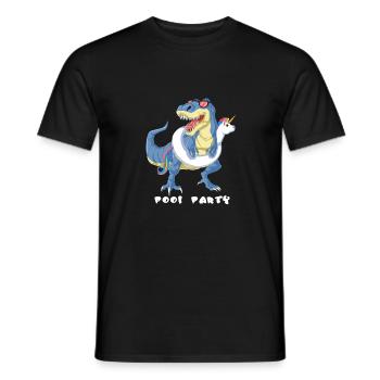 Dinosaurier-Pool-Party - Männer T-Shirt - Schwarz - Vorne - AI Model Male 178 light (178cm)