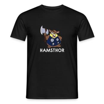HAMSTHOR - Männer T-Shirt - Schwarz - Vorne - AI Model Male 178 light (178cm)