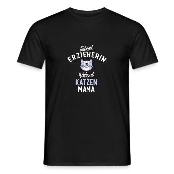 Teilzeit Erzieherin Vollzeit Katzenmama - Männer T-Shirt - Schwarz - Vorne - AI Model Male 178 light (178cm)