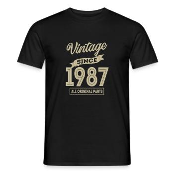 Jahrgang seit 1987 alle Original-Teile - Männer T-Shirt - Schwarz - Vorne - AI Model Male 178 light (178cm)