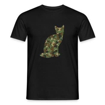 Chat camouflage chat - T-shirt homme - noir - Devant - AI Model Male 178 light (178cm)