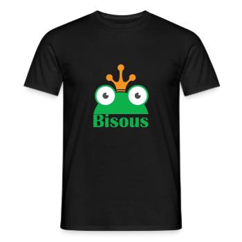 Bisous Frog King Kiss Kiss Love Gift Idea - Men's T-Shirt - black - Front - AI Model Male 178 light (178cm)