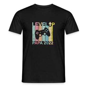 Mann Papa 2022 Zukünftige Eltern Level Up Spieler - Männer T-Shirt - Schwarz - Vorne - AI Model Male 178 light (178cm)
