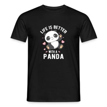 Life Is Better With A Panda Cute Panda Bear Classi - Men's T-Shirt - black - Front - AI Model Male 178 light (178cm)