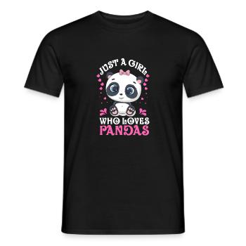 La fille aime panda ours panda mignon panda ours cadeau classique - T-shirt homme - noir - Devant - AI Model Male 178 light (178cm)