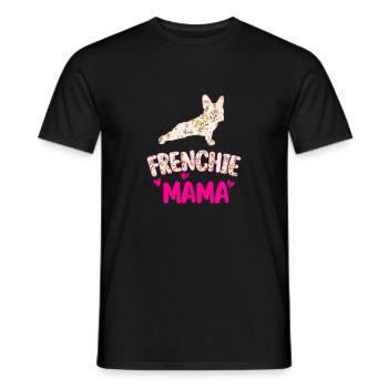 Französische Bulldogge Frenchie Mama - Männer T-Shirt - Schwarz - Vorne - AI Model Male 178 light (178cm)