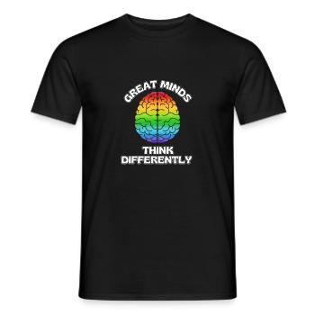 Les grands esprits pensent différemment - T-shirt homme - noir - Devant - AI Model Male 178 light (178cm)
