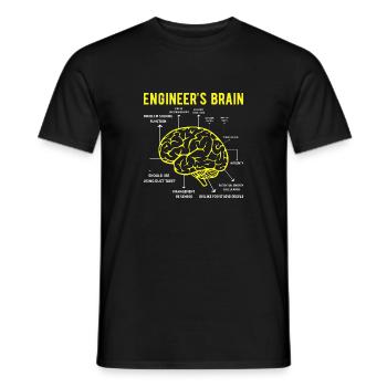 ENGINEER 'S BRAIN FUNNY T-SHIRT SAYINGS CRAFTSMAN - T-shirt homme - noir - Devant - AI Model Male 178 light (178cm)