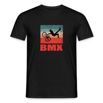 BMX Vintage Bicycle Fans Kids Gift T-Shirt - Men's T-Shirt - black - Front - AI Model Male 178 light (178cm)