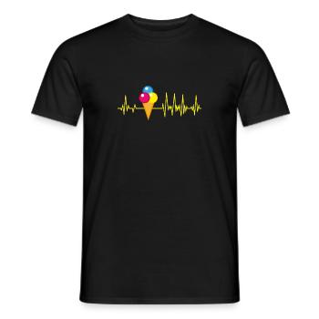Eiscreme Eis Herzschlag Sommer - Männer T-Shirt - Schwarz - Vorne - AI Model Male 178 light (178cm)
