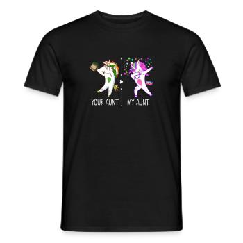 Funny Dabbing Aunt Unicorn - Men's T-Shirt - black - Front - AI Model Male 178 light (178cm)