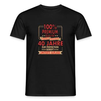 40. Geburtstag Geschenk Geburtstagsfeier - Männer T-Shirt - Schwarz - Vorne - AI Model Male 178 light (178cm)