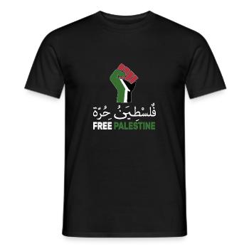 Free Palestine supports Palestine and Gaza - Men's T-Shirt - black - Front - AI Model Male 178 light (178cm)