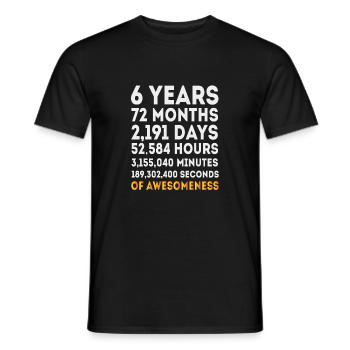 6th Birthday, 6 Year Old Birthday Gift - T-shirt homme - noir - Devant - AI Model Male 178 light (178cm)