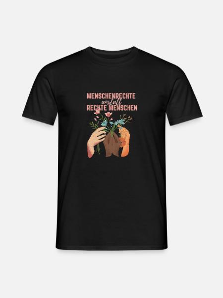 menschenrechte anstatt rechte menschen - Männer T-Shirt - Schwarz