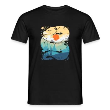 Sunrise Dragon - T-shirt homme - noir - Devant - AI Model Male 178 light (178cm)