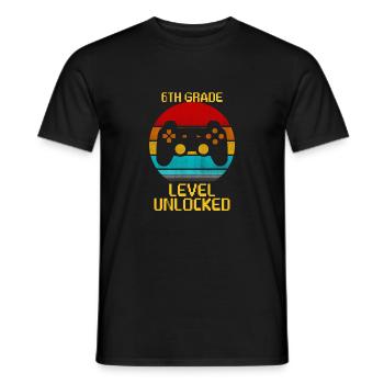 Niveau de 6e année débloqué - T-shirt homme - noir - Devant - AI Model Male 178 light (178cm)