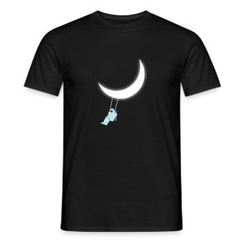 Astronaute swing lune - T-shirt homme - noir - Devant - AI Model Male 178 light (178cm)