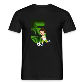 Junge 5 Jahre alt Fussballer 5. Geburtstag - Männer T-Shirt - Schwarz - Vorne - AI Model Male 178 light (178cm)