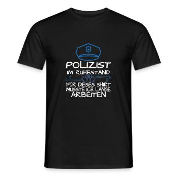 Policier à la retraite départ à la retraite - T-shirt homme - noir - Devant - AI Model Male 178 light (178cm)