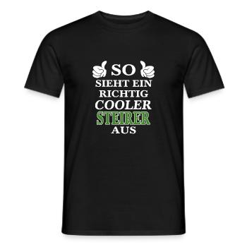 So sieht ein richtig cooler Steirer aus Steiermark - Männer T-Shirt - Schwarz - Vorne - AI Model Male 178 light (178cm)