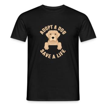 Adopt A Dog Save A Life! - Men's T-Shirt - black - Front - AI Model Male 178 light (178cm)