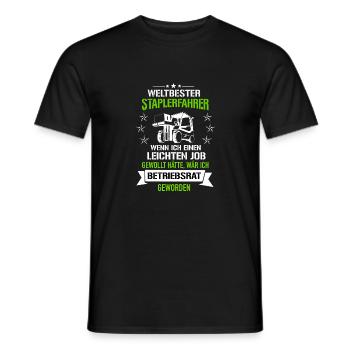 Weltbester Staplerfahrer Leichter Job Betriebsrat - Männer T-Shirt - Schwarz - Vorne - AI Model Male 178 light (178cm)
