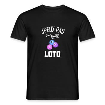 J'peux pas j'ai encore loto cadeau humour - T-shirt homme - noir - Devant - AI Model Male 178 light (178cm)