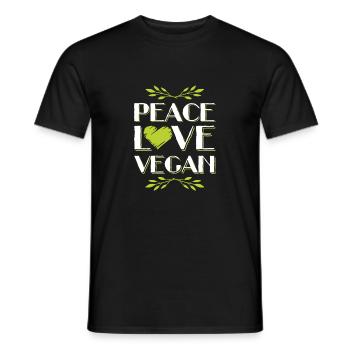 peace love vegan - Männer T-Shirt - Schwarz - Vorne - AI Model Male 178 light (178cm)