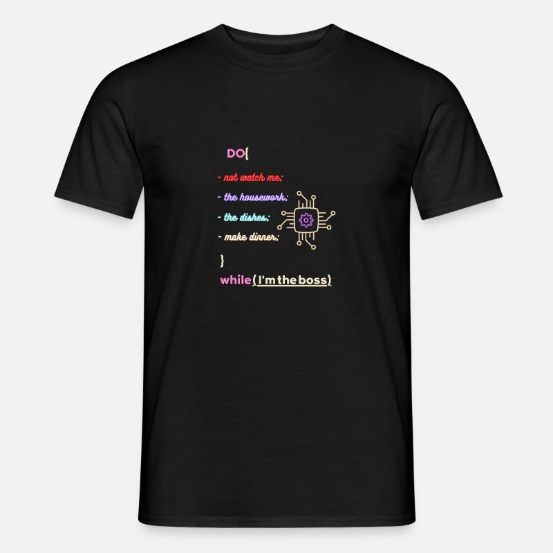Programmierung, ich bin der Boss! - Männer T-Shirt - Schwarz