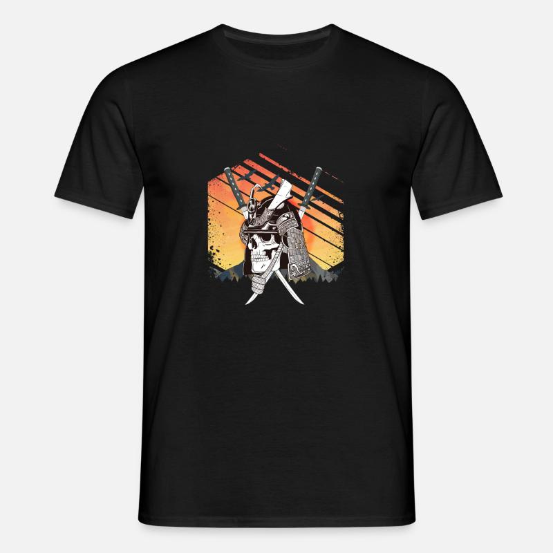 Samurai Skull - Männer T-Shirt - Schwarz