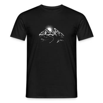Snowboard Panorama Berg Sonne Skifahren Natur - Männer T-Shirt - Schwarz - Vorne - AI Model Male 178 light (178cm)