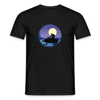 Motoneige hiver motoneigistes glace paysage - T-shirt homme - noir - Devant - AI Model Male 178 light (178cm)