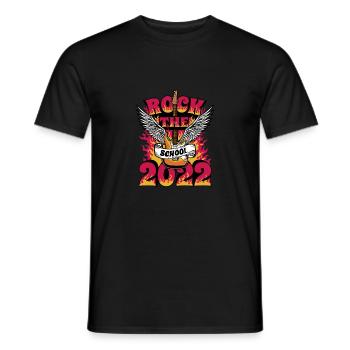2022 School first day I rock now back to school - Men's T-Shirt - black - Front - AI Model Male 178 light (178cm)