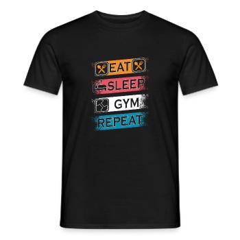 EAT SLEEP GYM REPEAT - T-shirt homme - noir - Devant - AI Model Male 178 light (178cm)