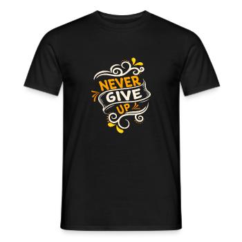 Never give up 01 - T-shirt homme - noir - Devant - AI Model Male 178 light (178cm)
