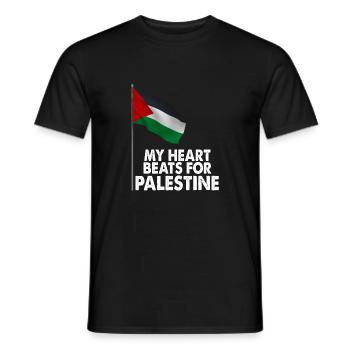 Mon cœur bat pour la Palestine Cadeau amusant - T-shirt homme - noir - Devant - AI Model Male 178 light (178cm)