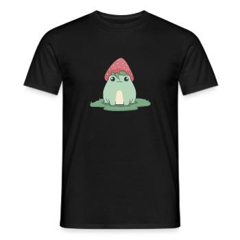 Cottagecore Aesthetic Kawaii Frosch Erdbeerkopf - Männer T-Shirt - Schwarz - Vorne - AI Model Male 178 light (178cm)