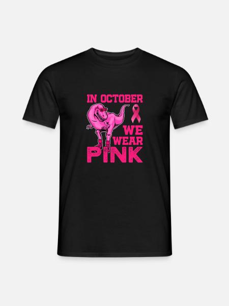 Im Oktober tragen wir Pink - Breast Cancer Awareness - Männer T-Shirt - Schwarz