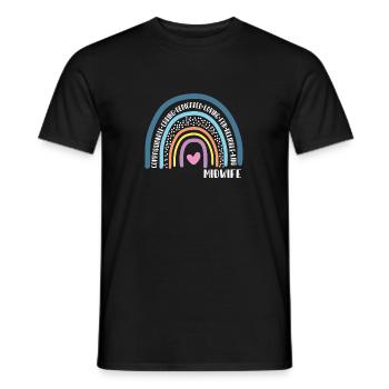 Midwife Cute Rainbow - Männer T-Shirt - Schwarz - Vorne - AI Model Male 178 light (178cm)