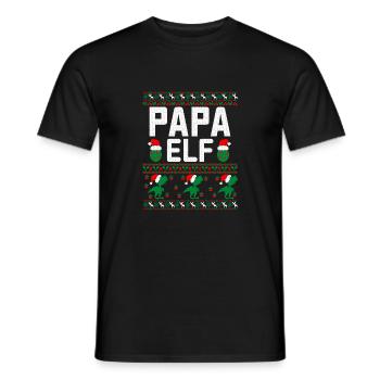 Papa Elf hässlicher Weihnachtspullover - Männer T-Shirt - Schwarz - Vorne - AI Model Male 178 light (178cm)