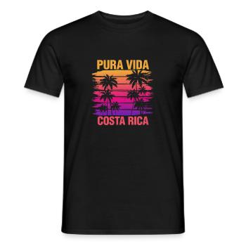 Pura Vida and Costa Rica Gift - Men's T-Shirt - black - Front - AI Model Male 178 light (178cm)