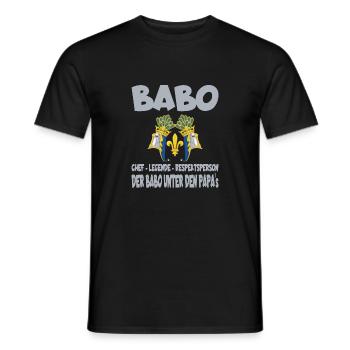 Babo Papa - Männer T-Shirt - Schwarz - Vorne - AI Model Male 178 light (178cm)